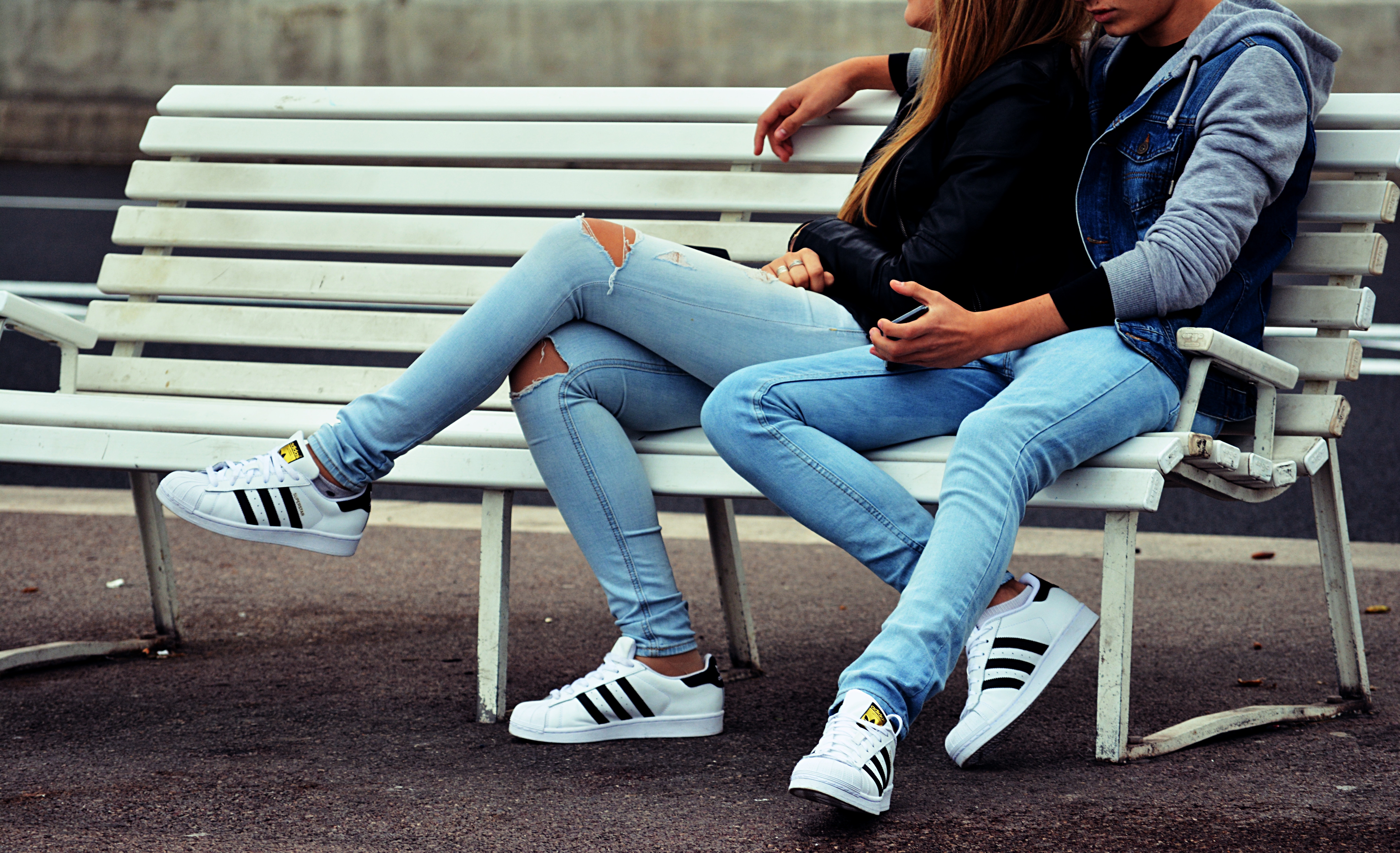 couples on a bench