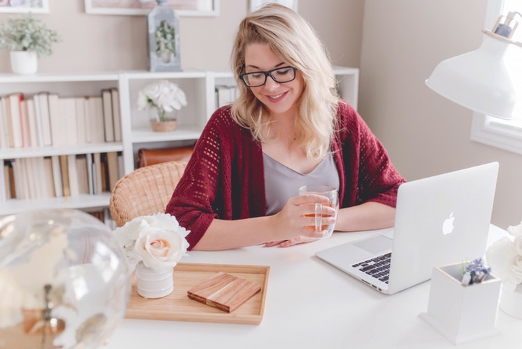 women at a desk